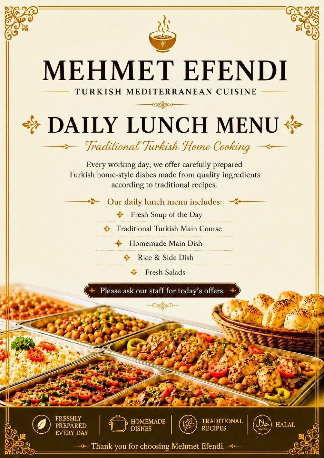 Mehmet Efendi menu — drinks and beverages