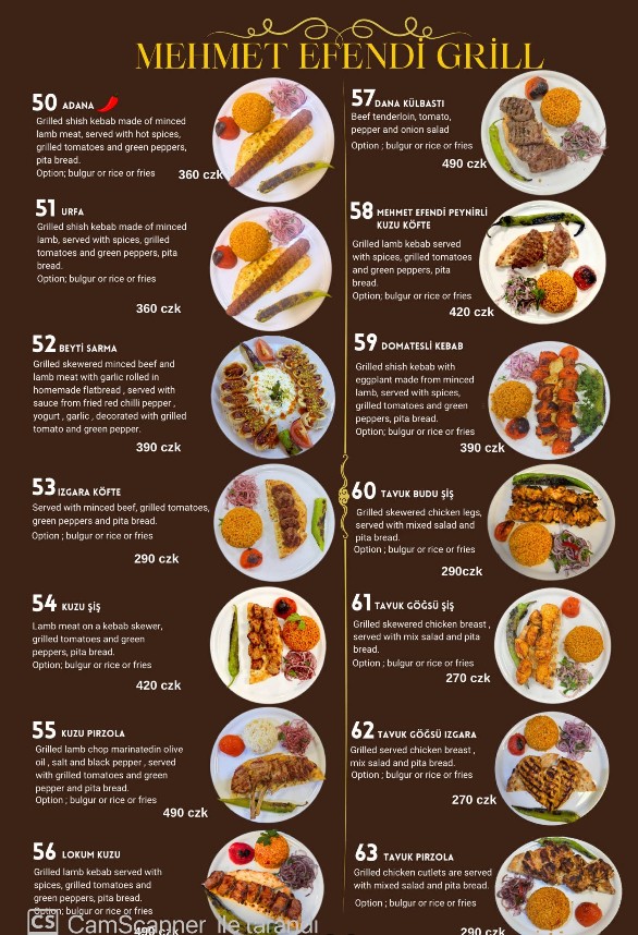 Mehmet Efendi menu page 3 — Salads and soups